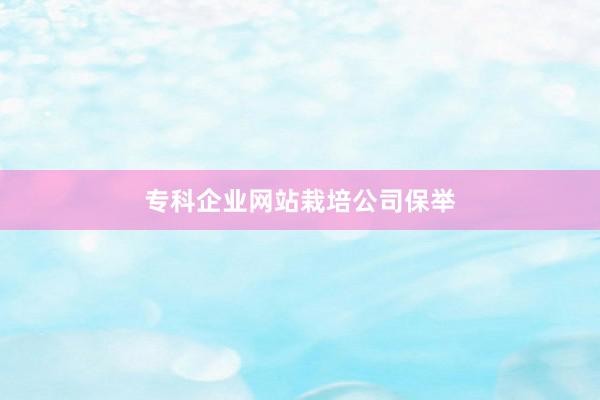 专科企业网站栽培公司保举